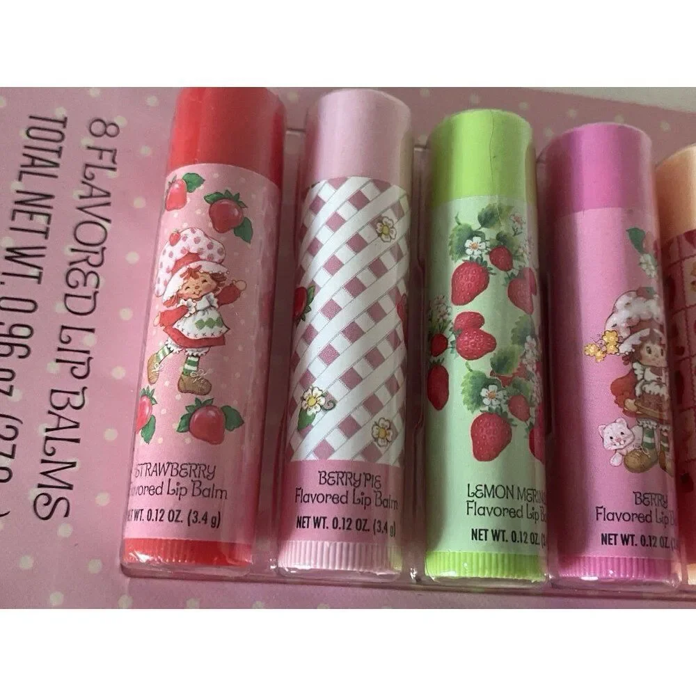 8 Pack Strawberry Shortcake Flavored Lip Balms Lemon Meringue Cake‎ Batter NEW